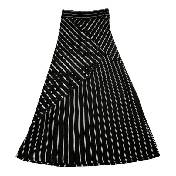 Romeo & Juliet Couture Asymmetrical Stripe Maxi Skirt Size Small Jersey Knit - Picture 2 of 7
